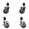 Service Caster 3.5'' Gray Poly Wheel Swivel 1-7/8'' Expanding Stem Caster Set 2 Brakes, 4PK SCC-EX20S3514-PPUB-2-TLB-2-178 - alternate 1